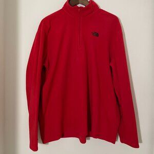 The North Face Quarter Zip up Pullover Fleece - Red XL